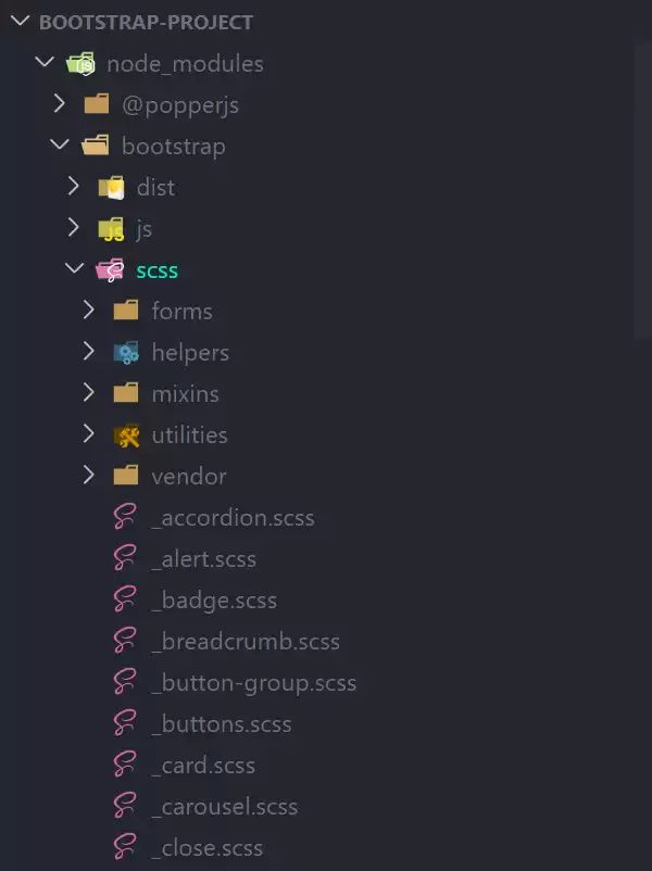 Bootstrap from NPM comes with the source SASS files where we can modify ...