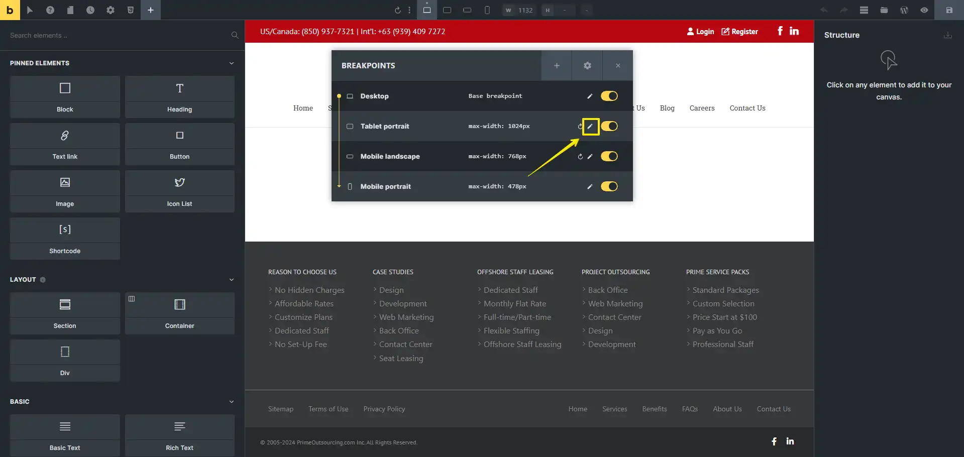 In the top toolbar of the builder, select the three-dot icon. A ...
