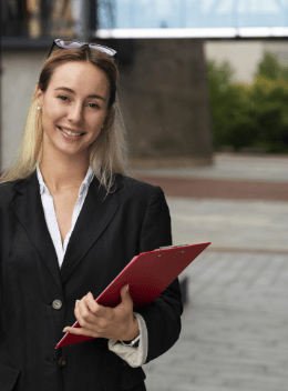 Business Woman Banner Concept With Copy Space