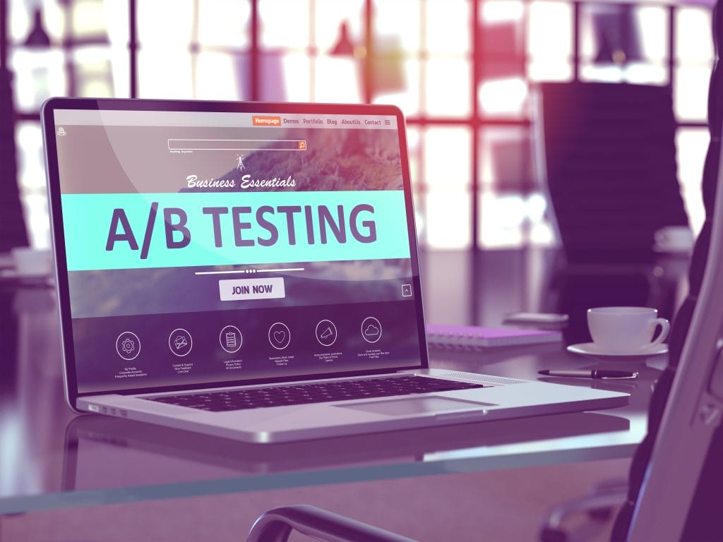 A/b Testing Concept On Laptop Screen.