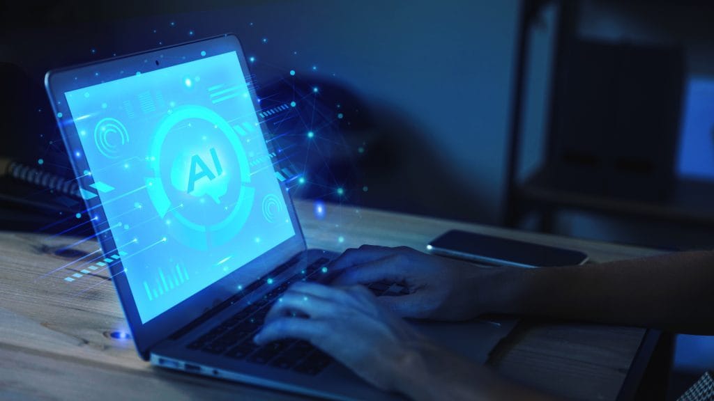 Person Using Laptop Using Artificial Intelligence Generate Images (2)